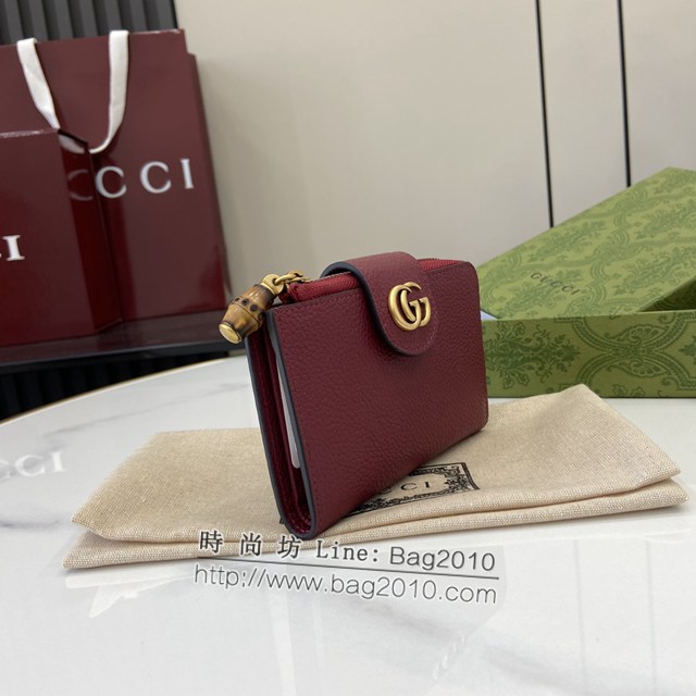 Gucci專櫃古馳最新款Marmont系列錢夾拉鏈中夾錢包 jh2096型號：739498